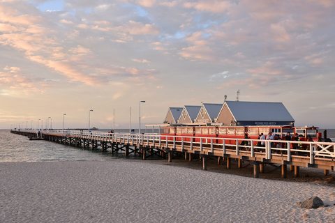 The Busselton Jetty running to the horizon