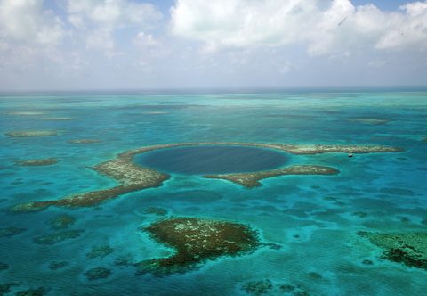 The Great Blue Hole from above