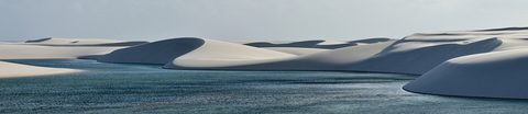 Dunes and seasonal lagoons in Lençóis Maranhenses on the Rota das Emoções