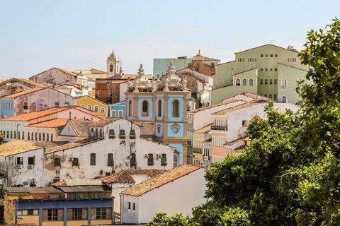 Painted colonial houses in Salvador's Pelourinho