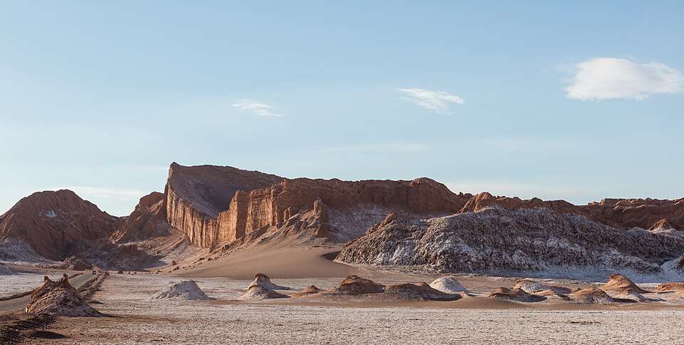 The Valle de la Luna's ridges glowing at sunset