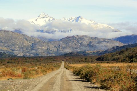 The gravel Carretera Austral threading Patagonia's peaks