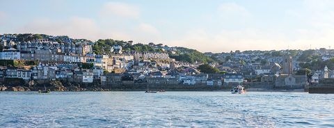 St Ives harbour at low tide