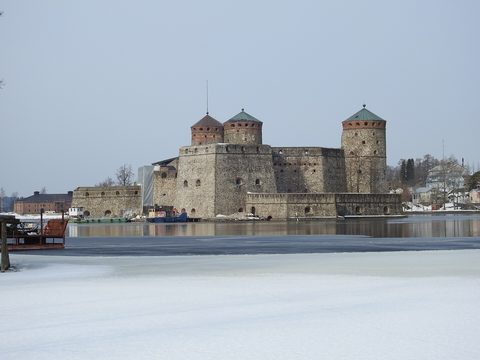 Olavinlinna castle on its lake island