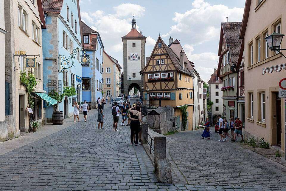 The half-timbered Plönlein corner of Rothenburg ob der Tauber