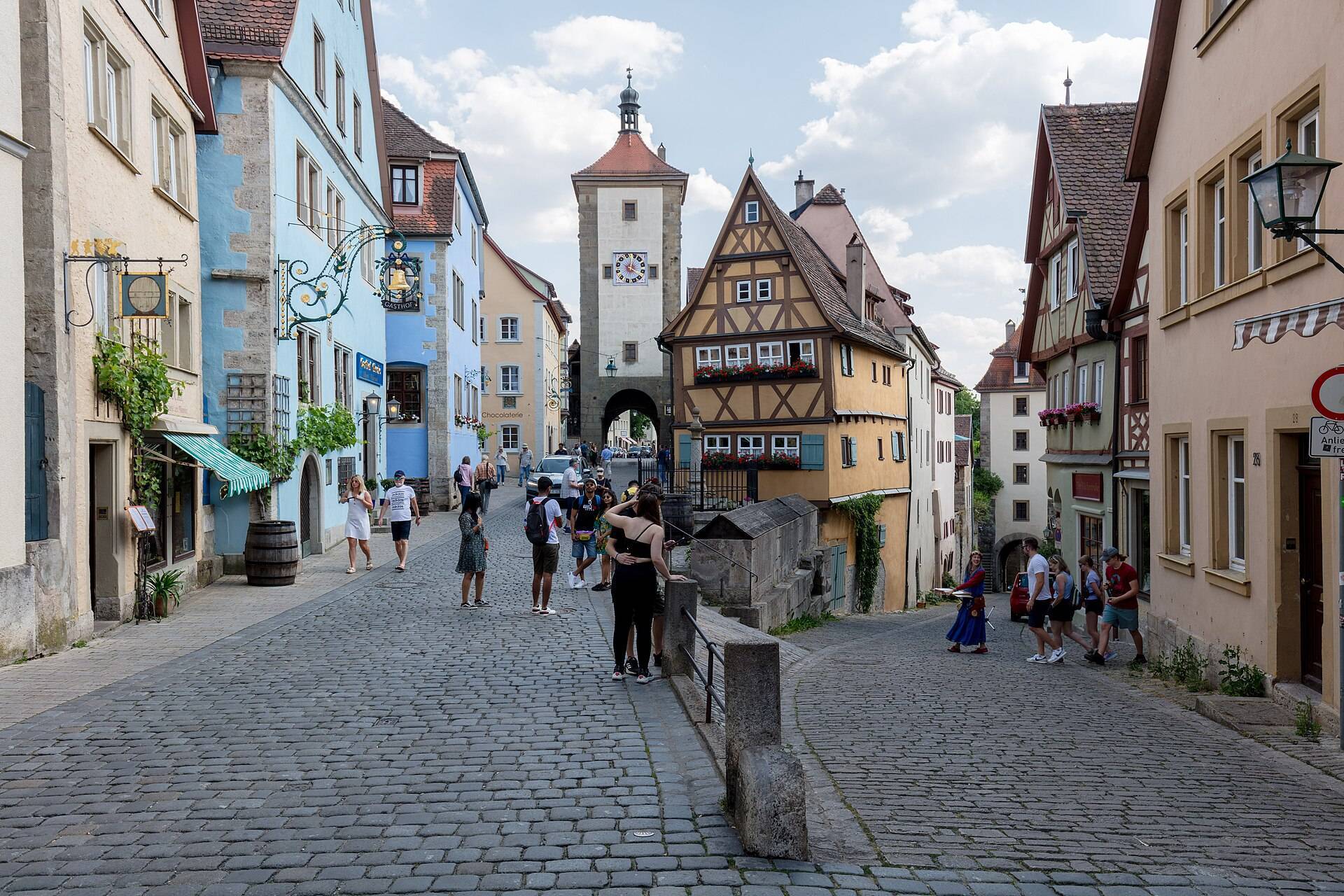 The half-timbered Plönlein corner of Rothenburg ob der Tauber