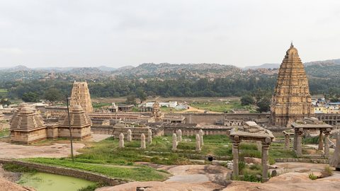Hampi's boulders and temple towers