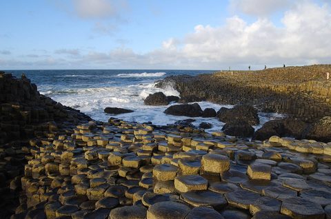 The hexagonal basalt columns of the Giant's Causeway