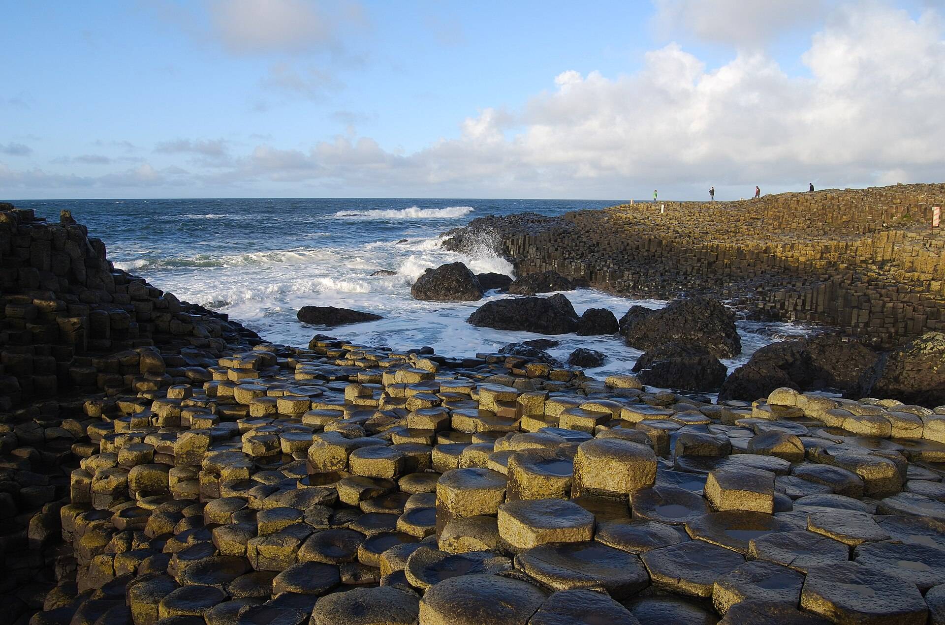 The hexagonal basalt columns of the Giant's Causeway