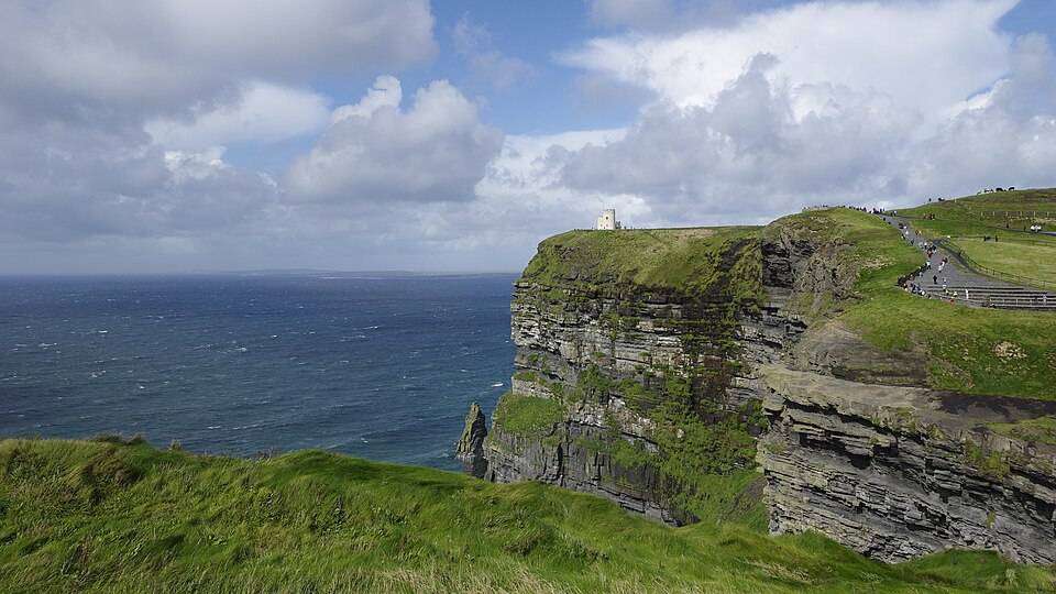 The Cliffs of Moher rising from the Atlantic on Ireland's west coast