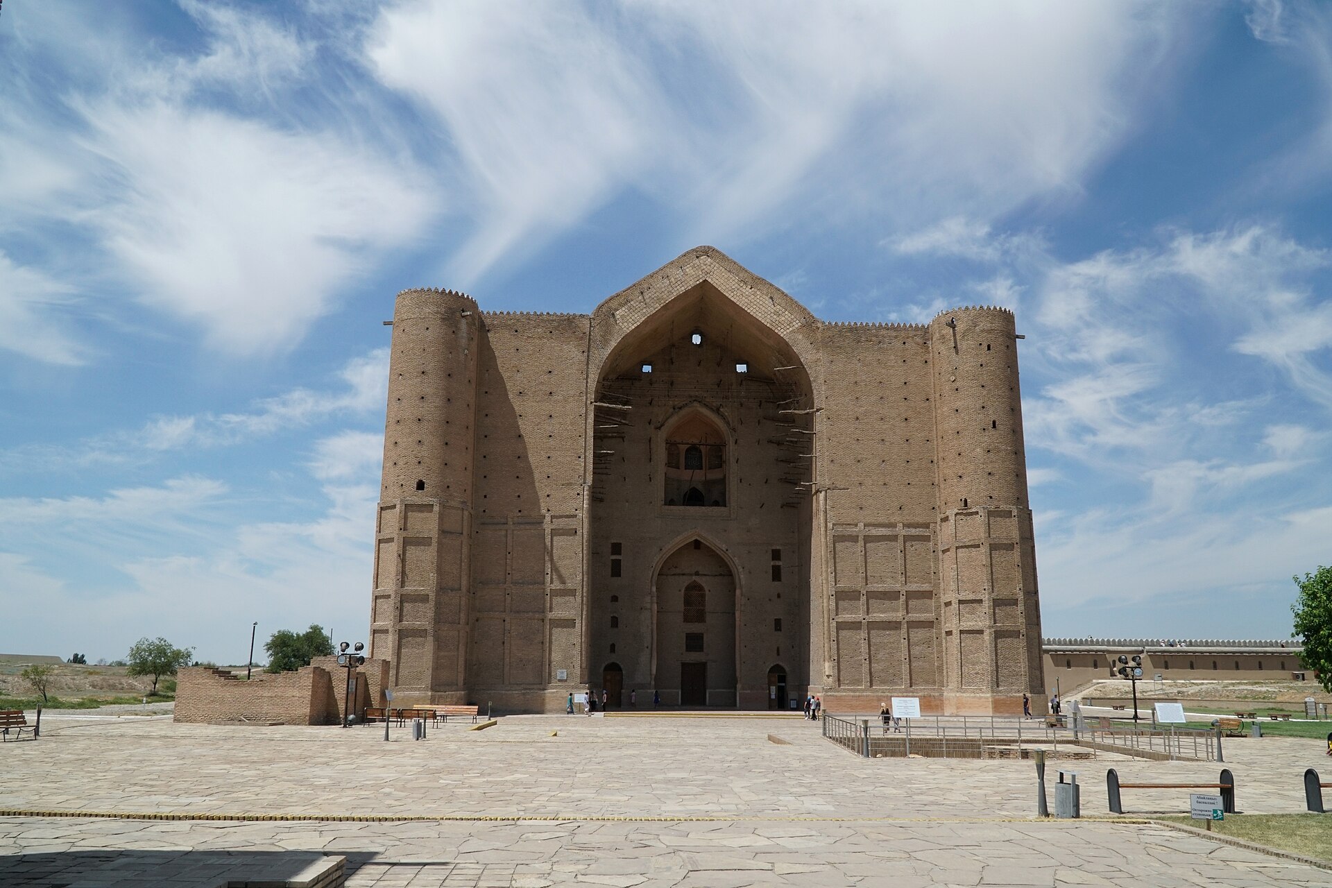 The tiled dome of Yasawi's mausoleum at Turkistan
