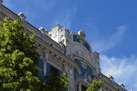 Riga Art Nouveau facade — Riga to Cape Kolka