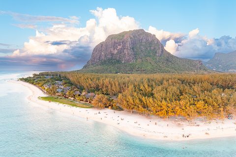 Le Morne Brabant over the lagoon