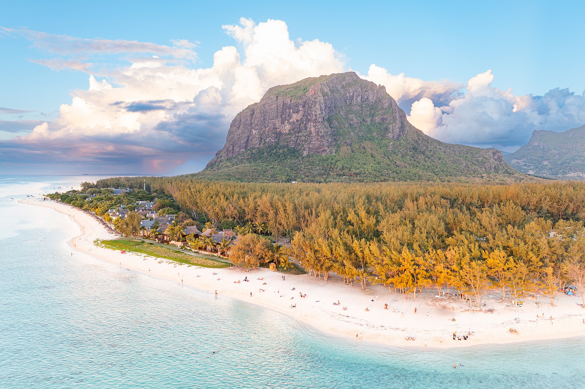 Le Morne Brabant over the lagoon