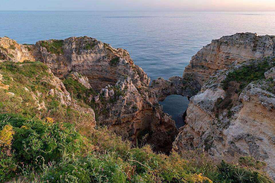 Golden sea stacks and grottoes of Ponta da Piedade at Lagos