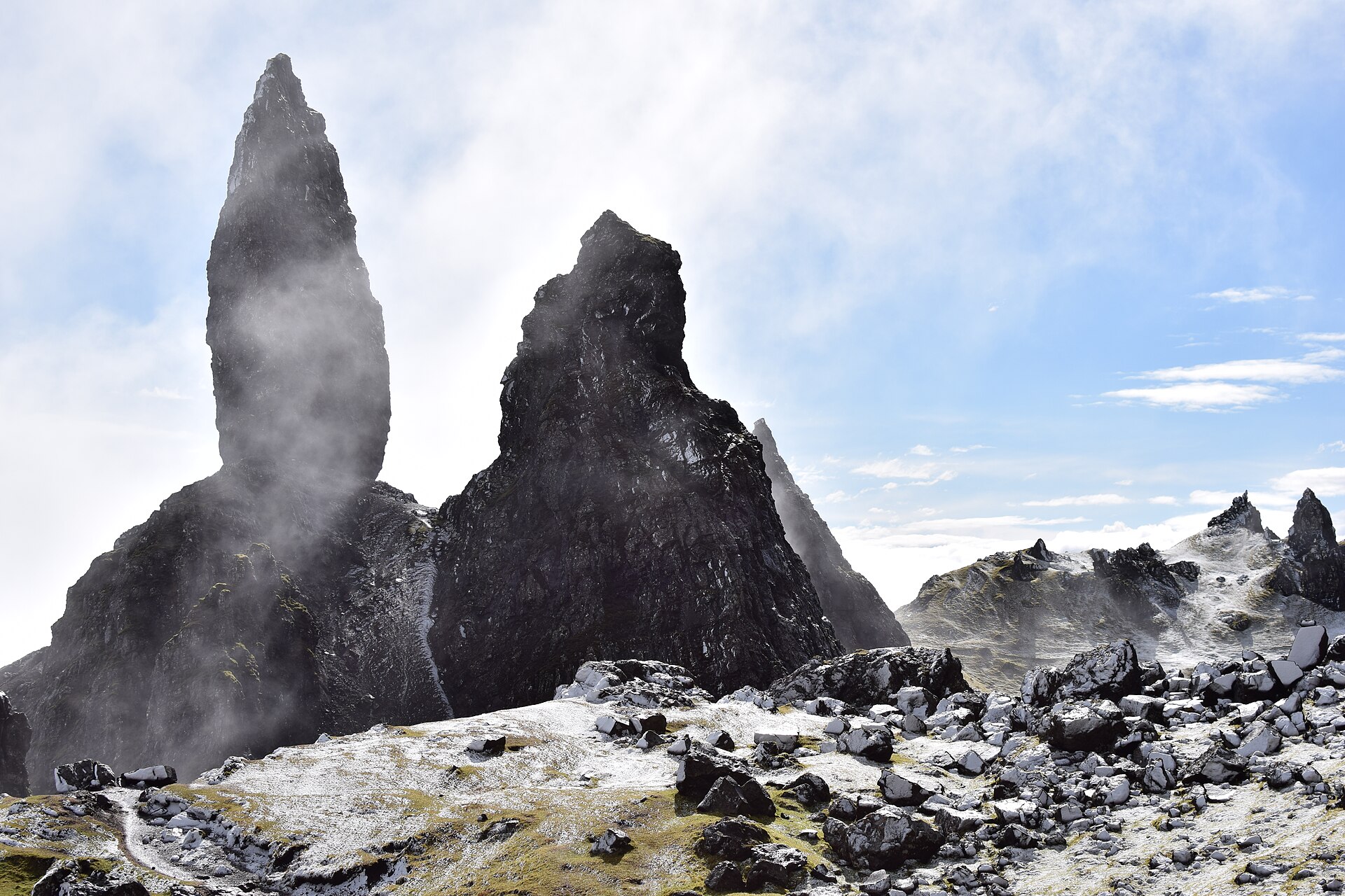 The Old Man of Storr over the Sound of Raasay