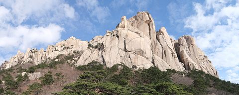 Ulsanbawi's granite wall in Seoraksan