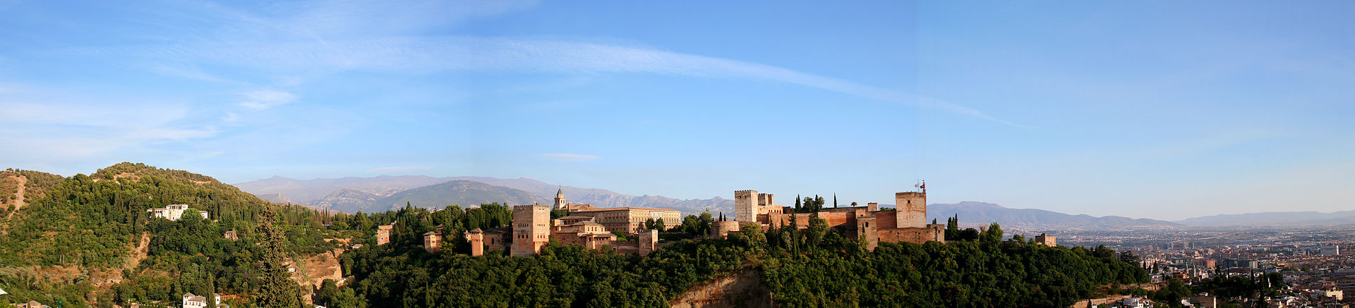 The Alhambra against the snowy Sierra Nevada