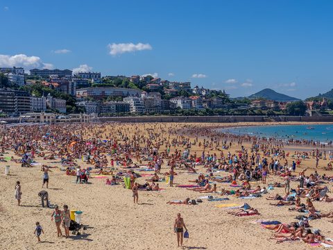 La Concha bay curving through San Sebastián