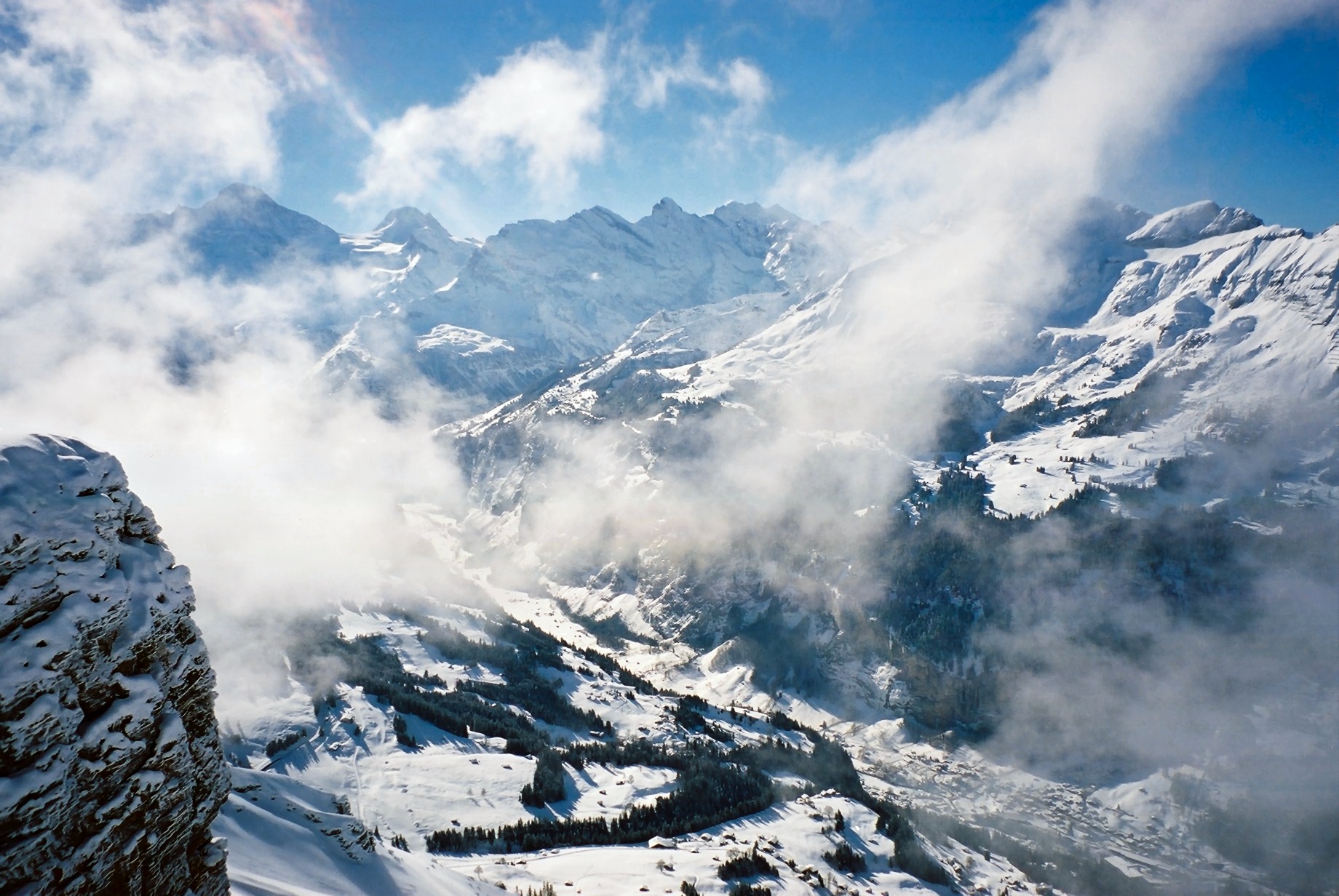 Lauterbrunnen valley and Staubbach falls