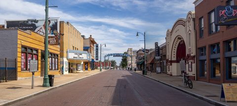 Beale Street in Memphis, its theatre marquees and clubs
