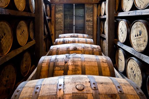 Bourbon rickhouse barrels — Kentucky: Bourbon & Mammoth Cave