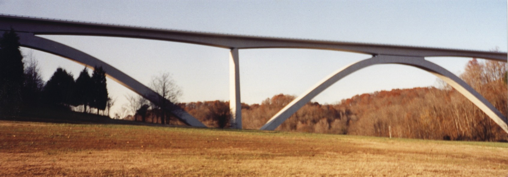 The parkway curving through spring green