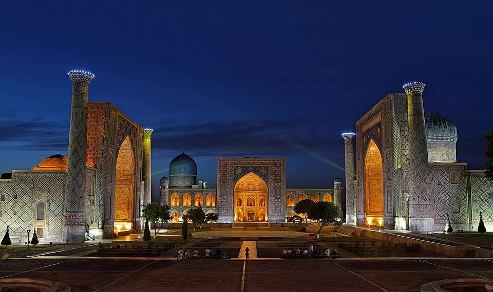 The tiled madrasahs of Samarkand's Registan square