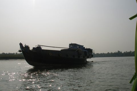 A cargo barge on the Bassac River, Mekong Delta