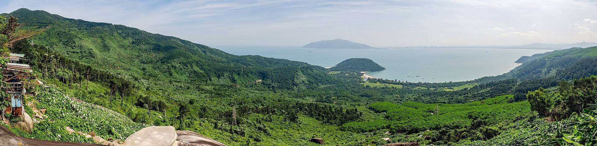 The Hai Van Pass coast road curving high above the South China Sea