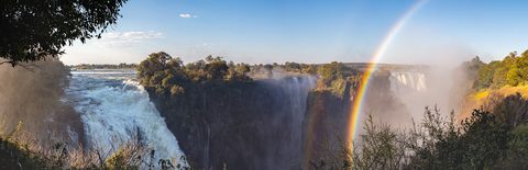 Victoria Falls thundering into its mile-wide gorge