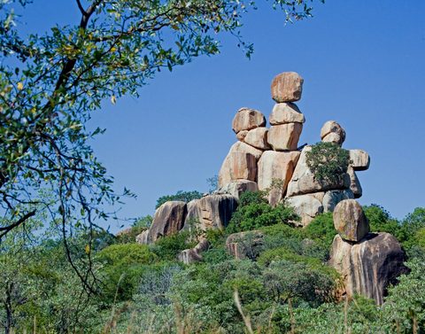 The conical tower within Great Zimbabwe